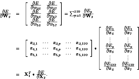 \begin{displaymath}
\begin{array}
{rcl}
\frac{\textstyle \partial E}{\textstyle ...
 ...style \partial E}{\textstyle \partial {\bf X}_2}.\\ \end{array}\end{displaymath}