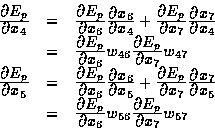 \begin{displaymath}
\begin{array}
{rcl}
\frac{\textstyle \partial E_p}{\textstyl...
 ...style \partial E_p}{\textstyle \partial x_7} w_{57} \end{array}\end{displaymath}